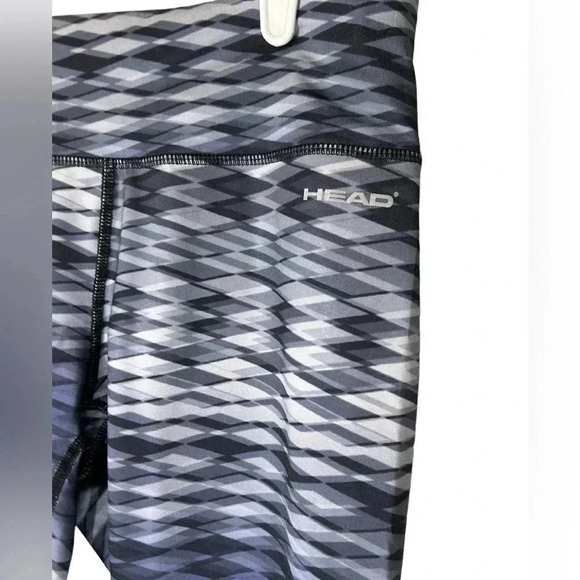 Head Women’s Tight Fit Leggings Geometric Patterned Blue Gray Size Medium EUC - Picture 5 of 13
